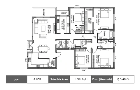 4 BHK Optima-3700 SqFt