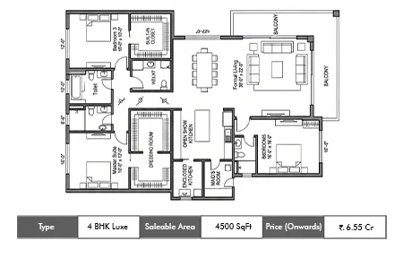 4 BHK Luxe-4500 SqFt