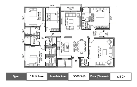 5 BHK Luxe-5500 SqFt